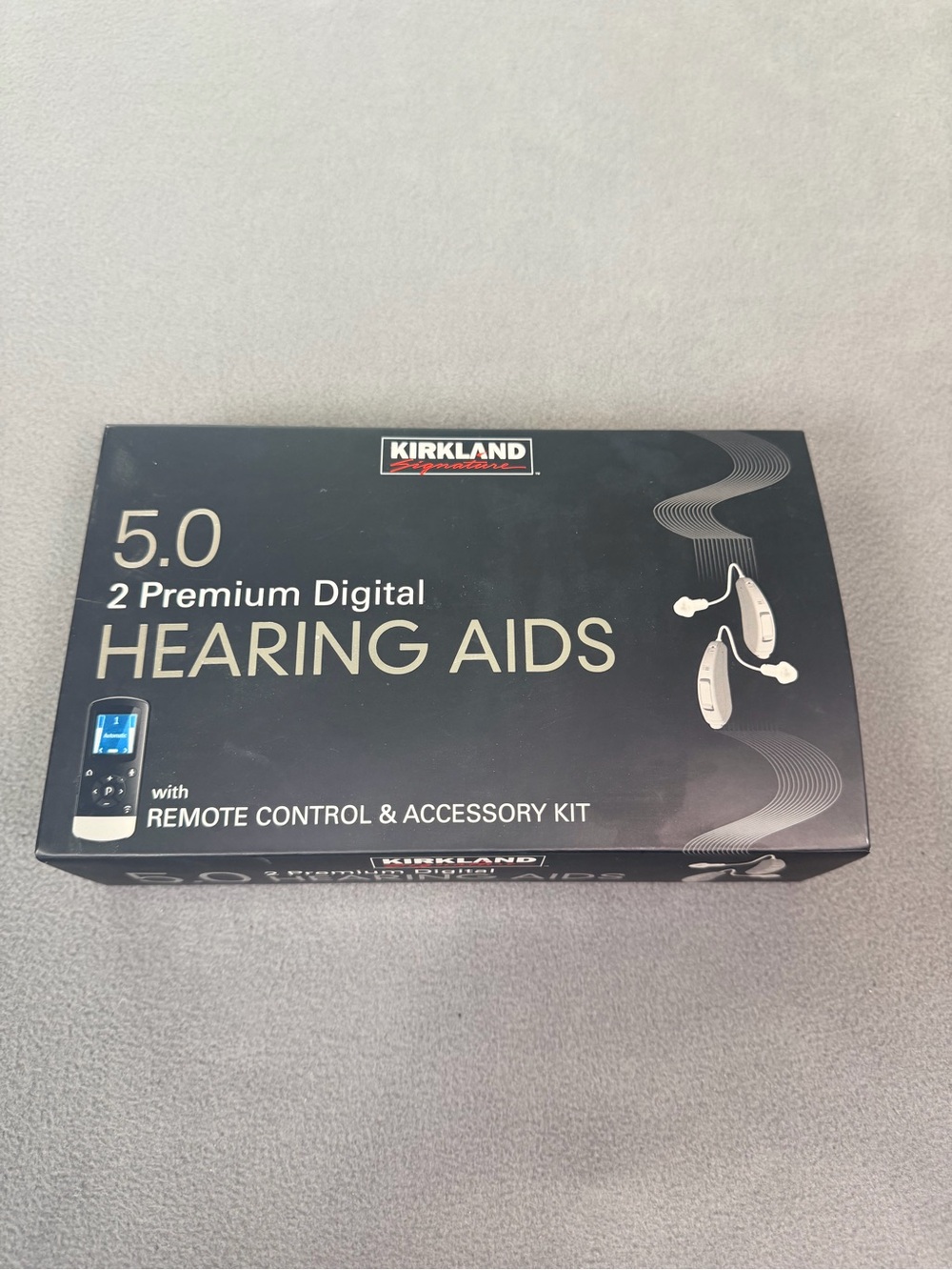 Kirkland 5.0 2 Premium Digital Hearing Aids w/ Remote Control & Accessories Kit